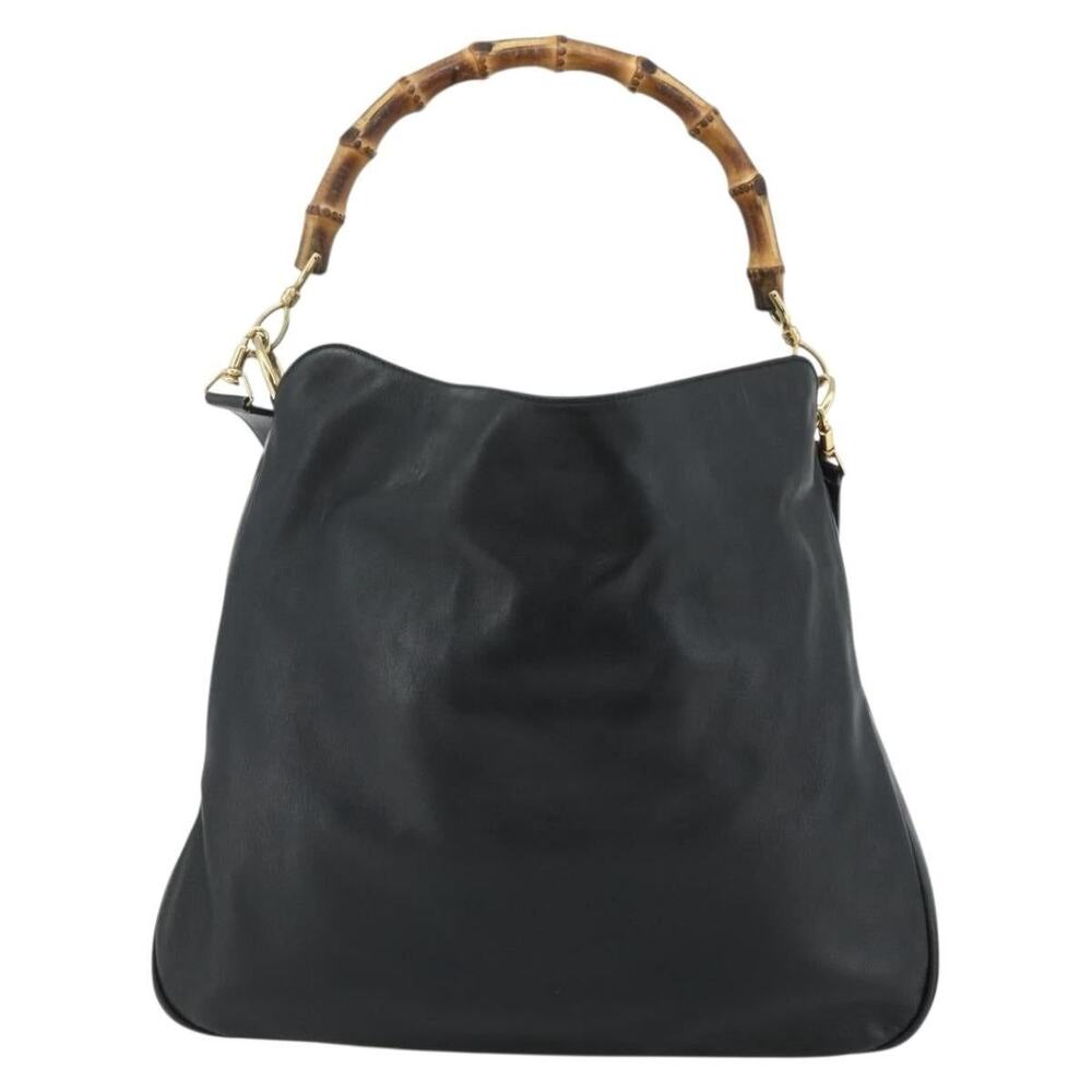 Gucci Bamboo Leather Handbag Black